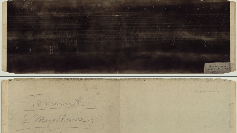 Sismogramas del terremoto de Tierra del Fuego 1949.