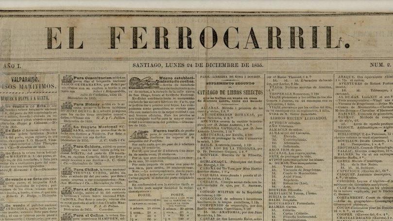 Diario "El Ferrocarril", 24 de diciembre de 1855.