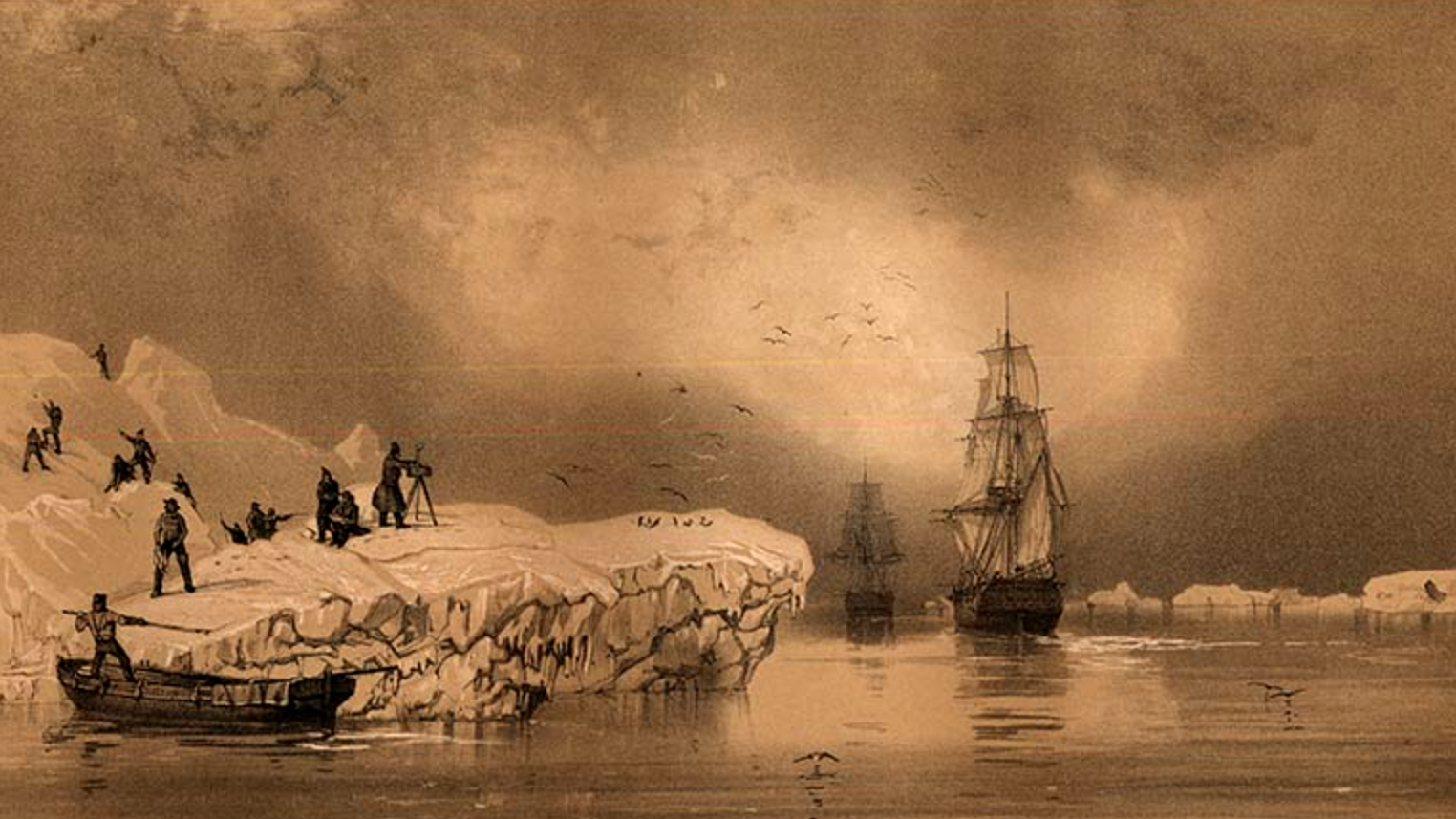 Desembarco en una isla de hielo, 23 de enero de 1838 / Jules Sebastian Cesar Dumont d'Urville.
