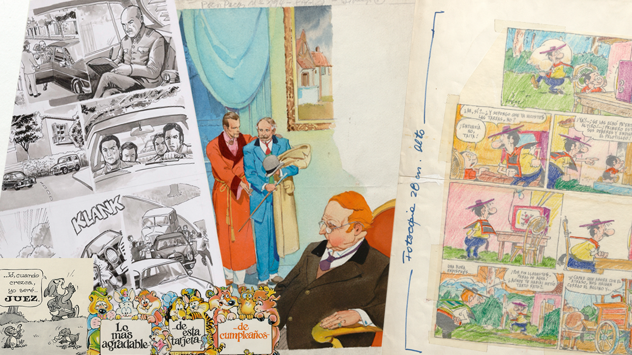 En la carga de 2025 del Archivo de la Gráfica Chilena destacan las tarjetas de saludo de la empresa Village y obras originales de autoras y autores de la historieta nacional.