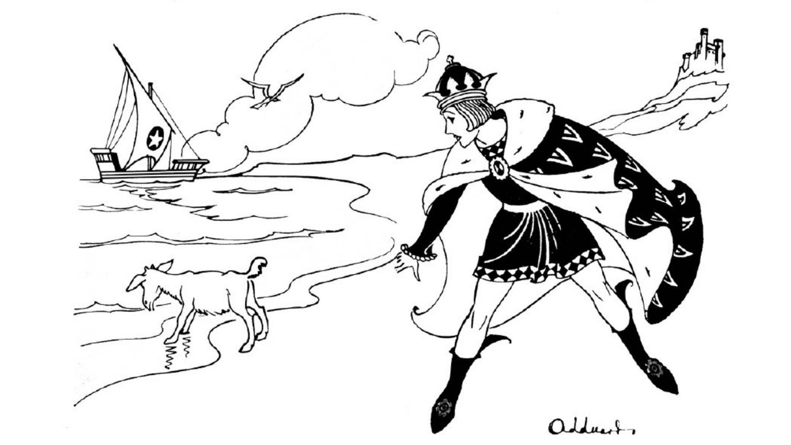 Lámina para pintar con ilustración de Adduard para la revista Mamita (1931)