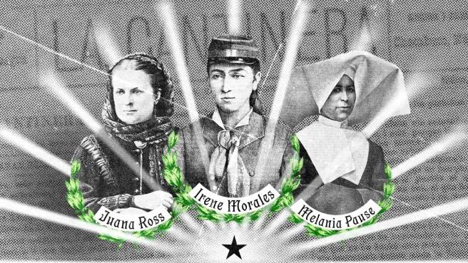 Composición gráfica para el minisitio sobre mujeres en la Guerra del Pacífico