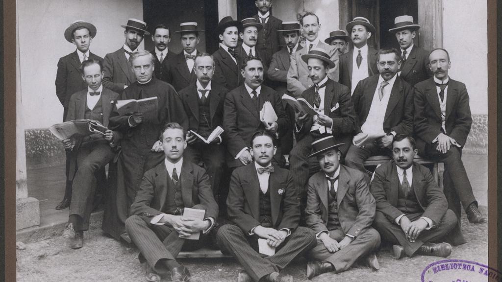 Funcionarios de la BN en 1914.