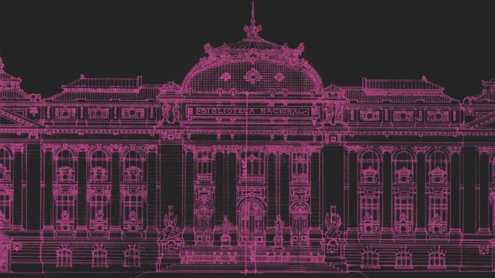 Imagen: Detalle del plano de la fachada de la BN.