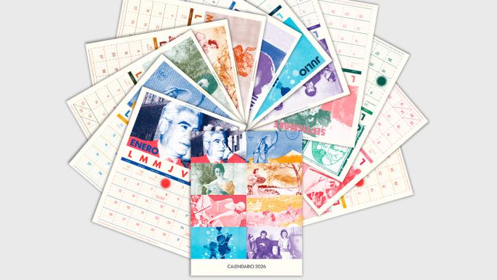El Calendario 2026 de Memoria Chilena presenta una ilustración original creada usando obras que forman parte del Patrimonio Cultural Común.
