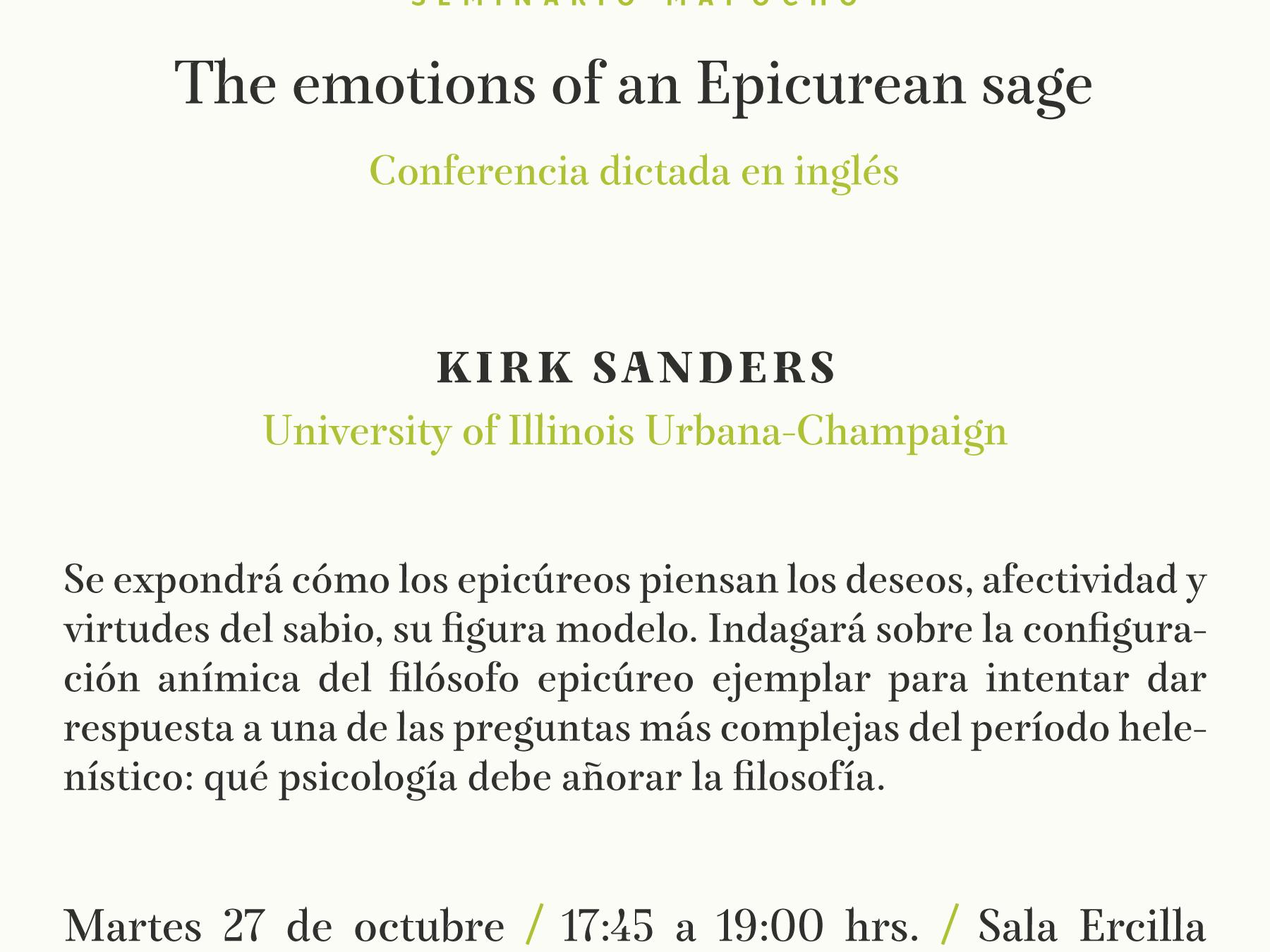 Seminario Mapocho - The emotions of an Epicurean sage