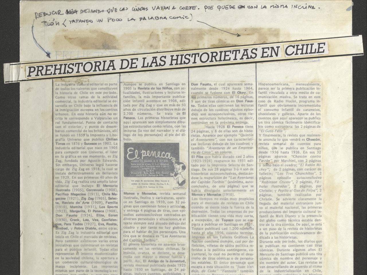 Historia del cómic prehistoria de las historietas en Chile. Revista Trauko n° 6, p.39