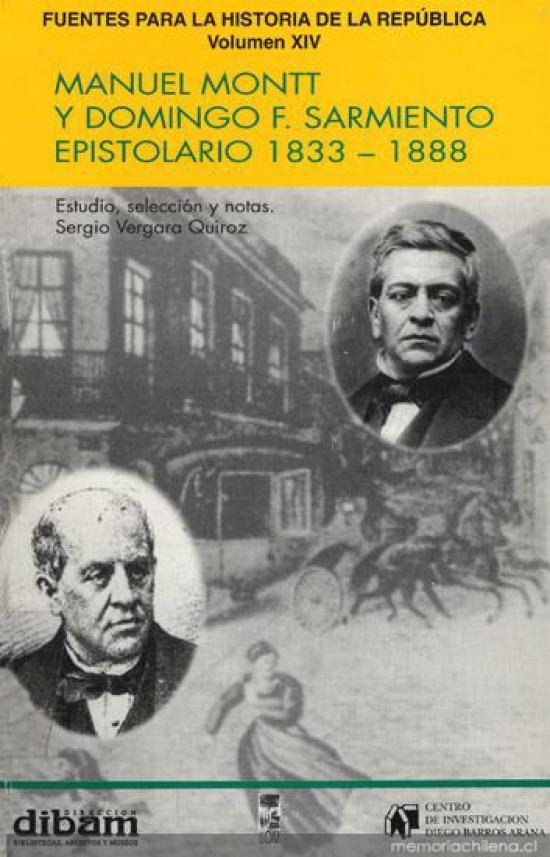 tapa amarilla con fotografías de Montt y Sarmiento