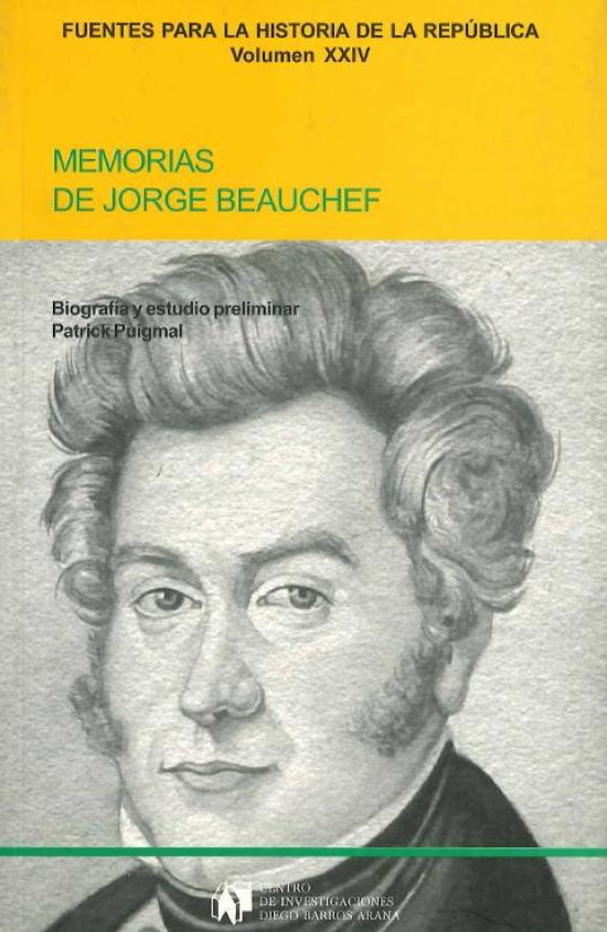 Tapa amarilla con retrato de Jorge Beauchef