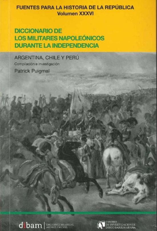 tapa amarilla y óleo de mauricio Rugendas de la Batalla de Maipú