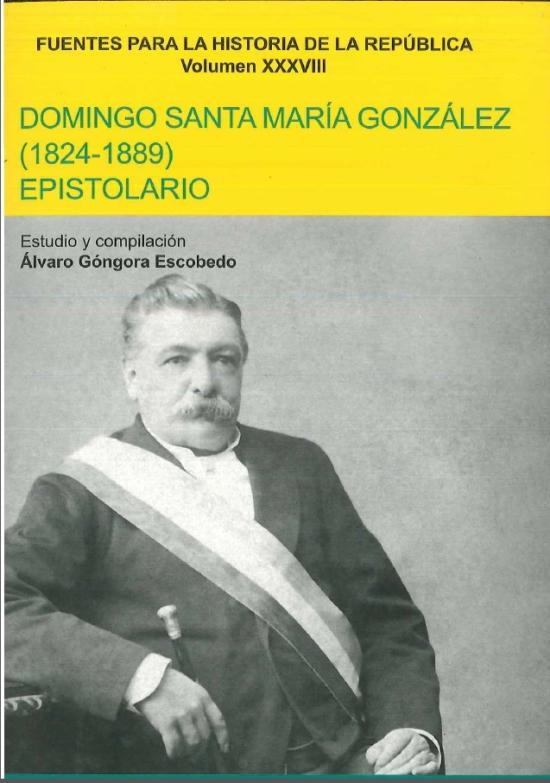 Tapa amarilla y fotografía de Domingo Santa María