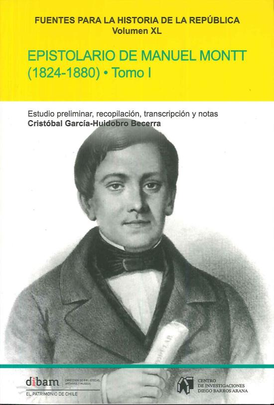 Tapa amarilla y retrato de Manuel Montt