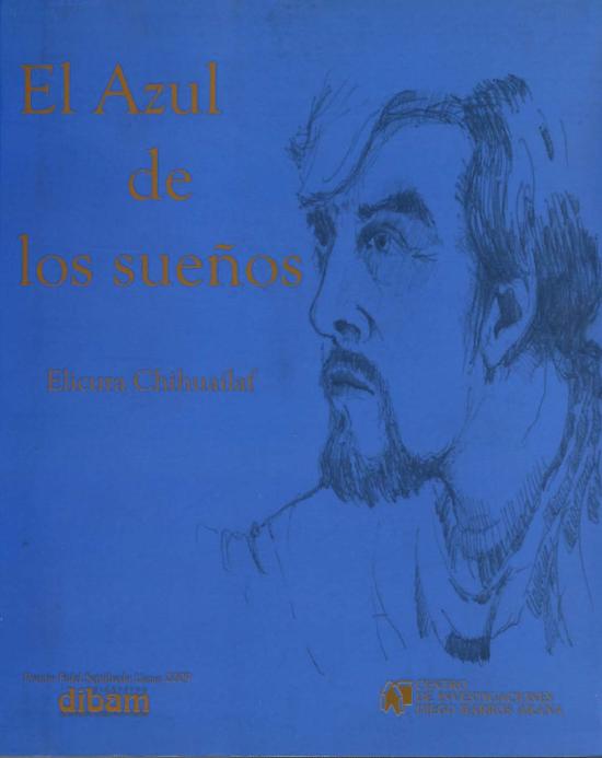 Tapa azul con titulo y dibujo a mano alzada del rostro del autor 