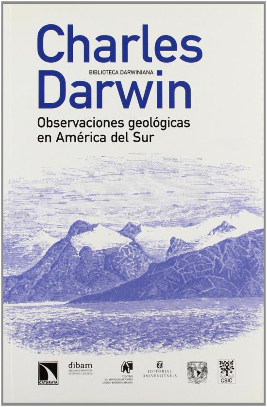 tapa blanca con diseño de la cordillera de Los Andes en tonos azules