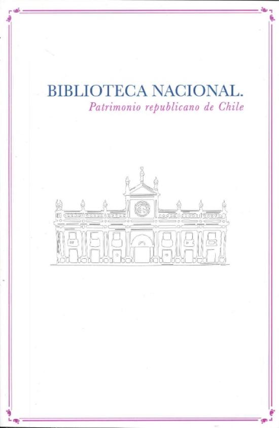 Tapa blanca con dibujo de la fachada de la antigua Biblioteca Nacional