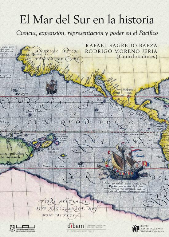 El Mar del Sur en la historia Tapa con detalle de mapa de Ortelius