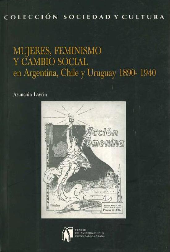 Tapa negra con imagen de la portada de la revista "Acción Femenina" N°5, 1923.