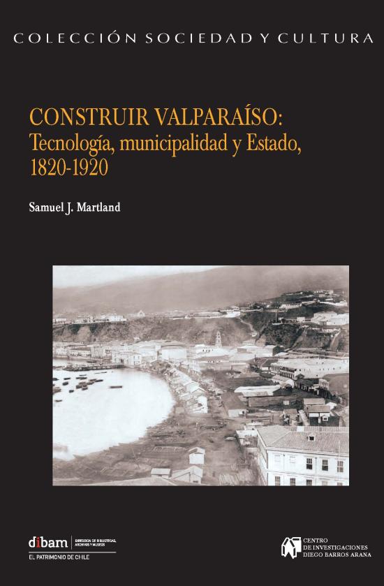 Tapa negra con fotografía de la "Bahía de Valparaíso”, Imágenes de la Comisión Científica del Pacífico en Chile