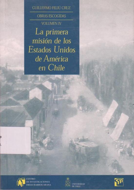 Tapa en tonos azules con imagen de una ciudad del siglo XIX chilena
