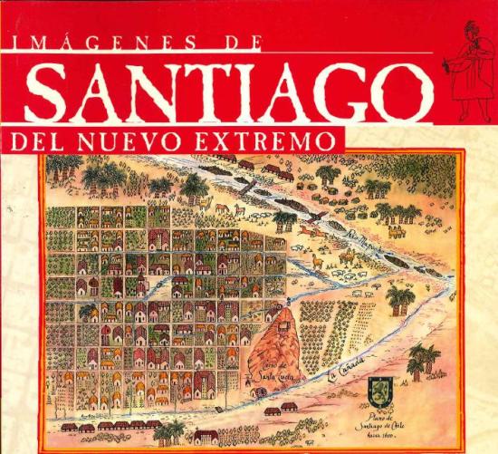 Tapa con plano de Santiago de 1600