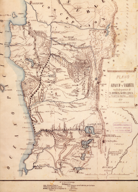 Plano de Arauco y Valdivia