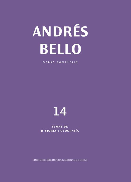 Obras completas de Andrés Bello tomo 14 Portada Morada con título en blanco