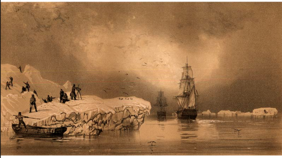 Desembarco en una isla de hielo, 23 de enero de 1838 / Jules Sebastian Cesar Dumont d'Urville.