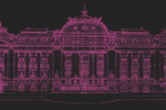 Imagen: Detalle del plano de la fachada de la BN.