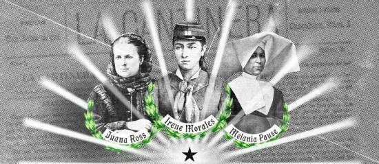 Composición gráfica para el minisitio sobre mujeres en la Guerra del Pacífico