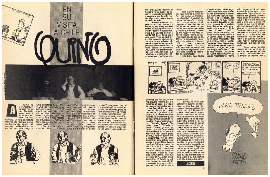 Quino, en su visita a Chile (columna-entrevista por Udok), nº20