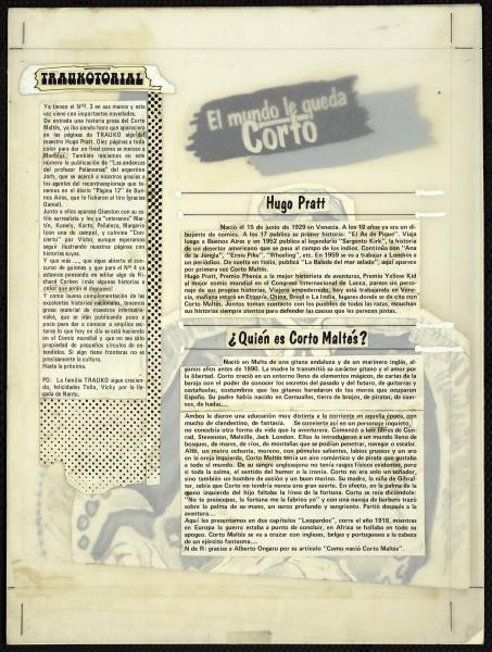 Índice y Traukotorial. Revista Trauko n° 3