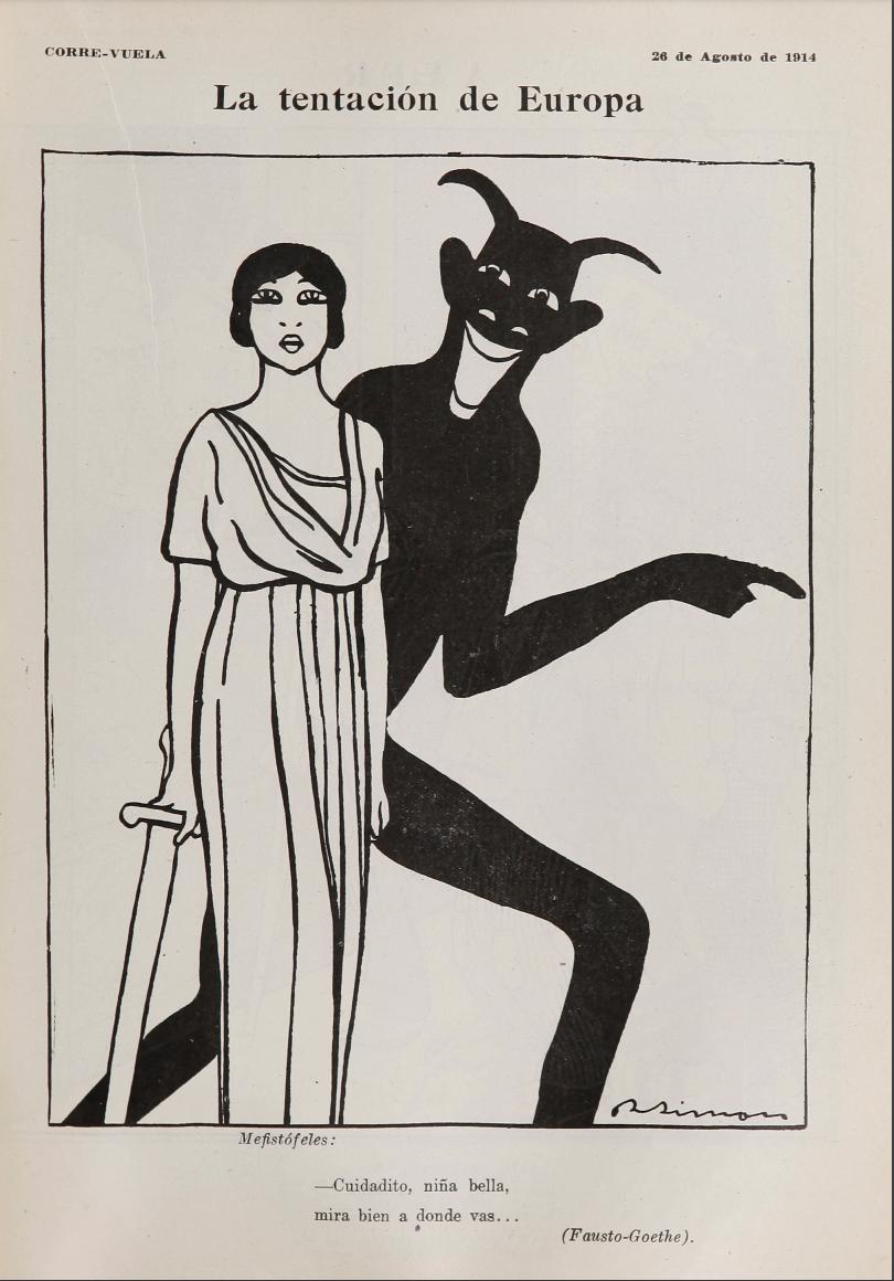 Revista Corre Vuela; n.348 (1914) pag.16 La tentación de Europa